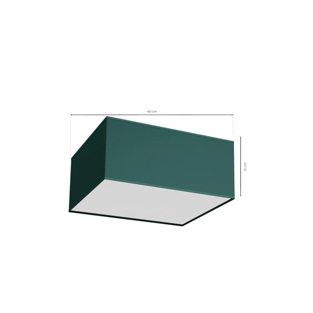 Plafoniera quadrata Milagro VERDE verde tessuto 40 cm 2xE27