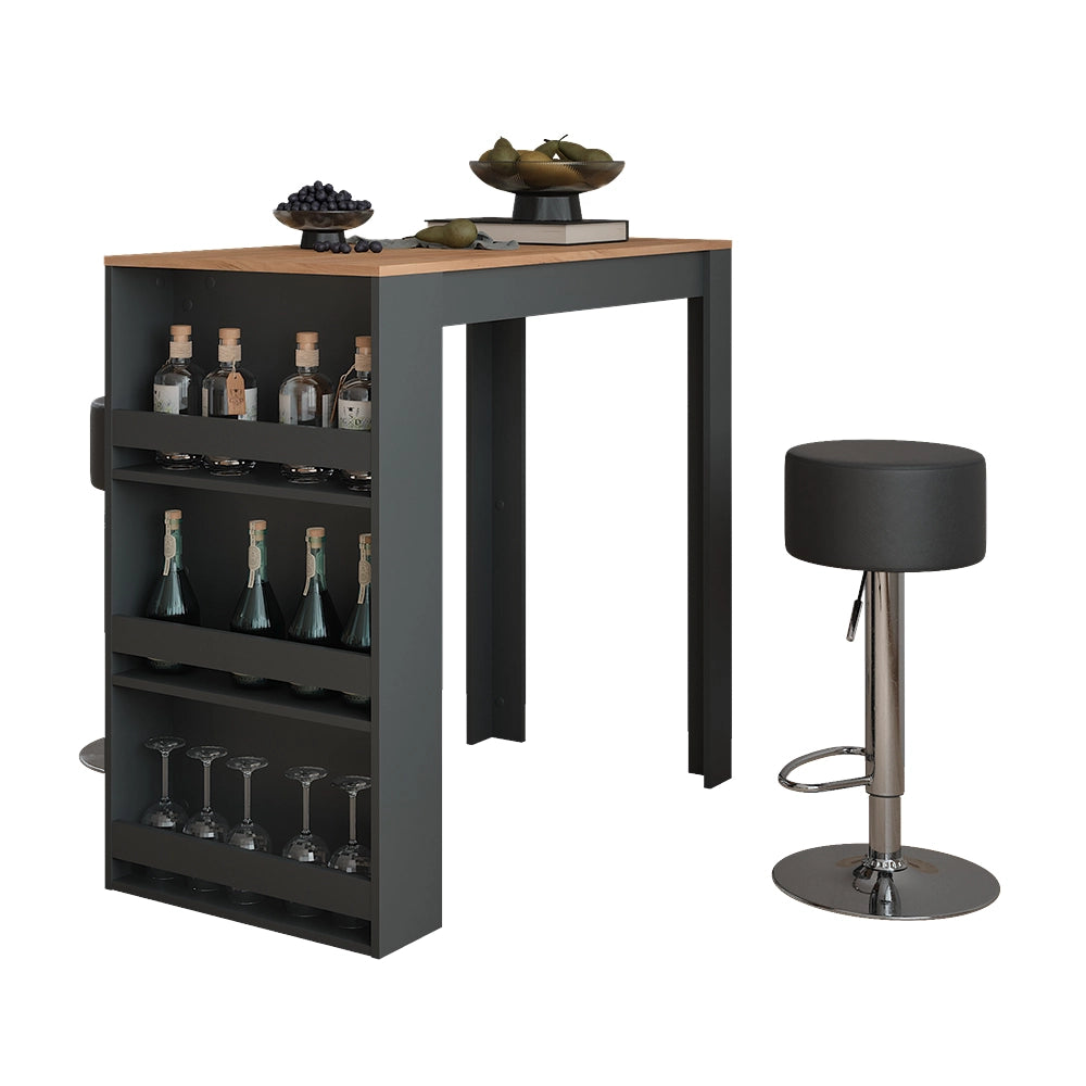 Vicco tavolo bar con sgabelli Antracite 57 x 117 cm con 2 sgabelli da bar