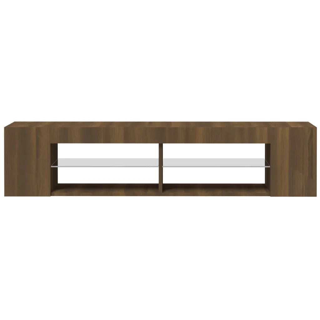 Mobile Porta TV con Luci LED Rovere Marrone 135x39x30 cm 815695