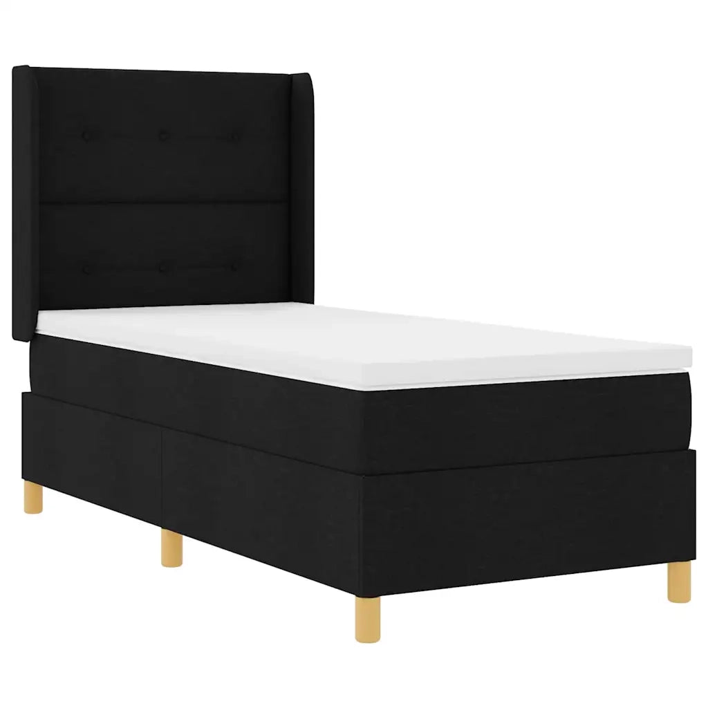 Letto a molle con materasso Nero 100 x 200 cm Tessuto 3341821