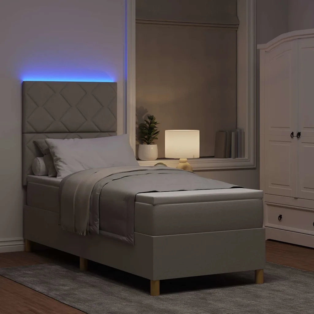 Letto a Sorgente LED con materasso Talpa 80 x 200 cm Tessuto