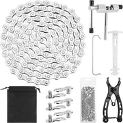 Catena Plus per Bicicletta da Montagna 116 Anelli 6/7/8-Volti con Kit di Attrezzatura e Chiave per Catena
