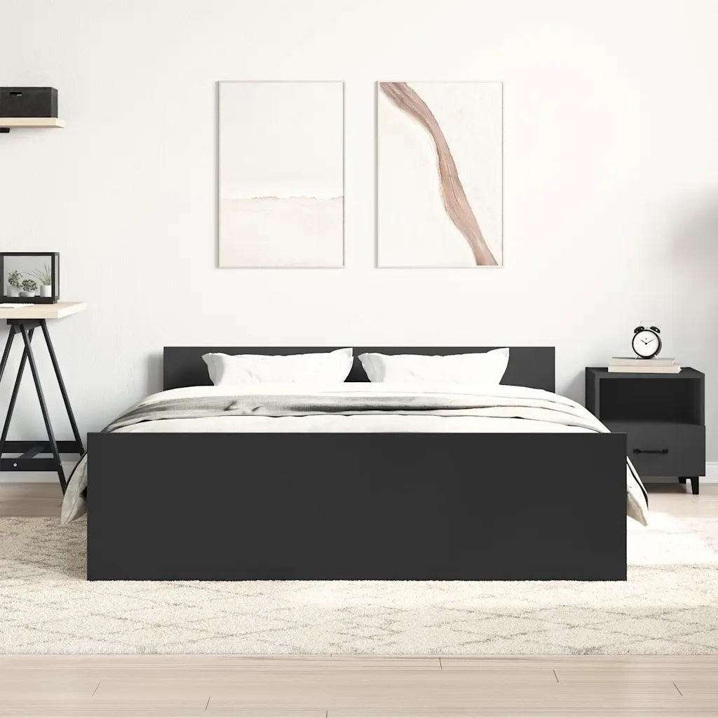 Giroletto con Testiera e Pediera Nero 140x190 cm 3203783