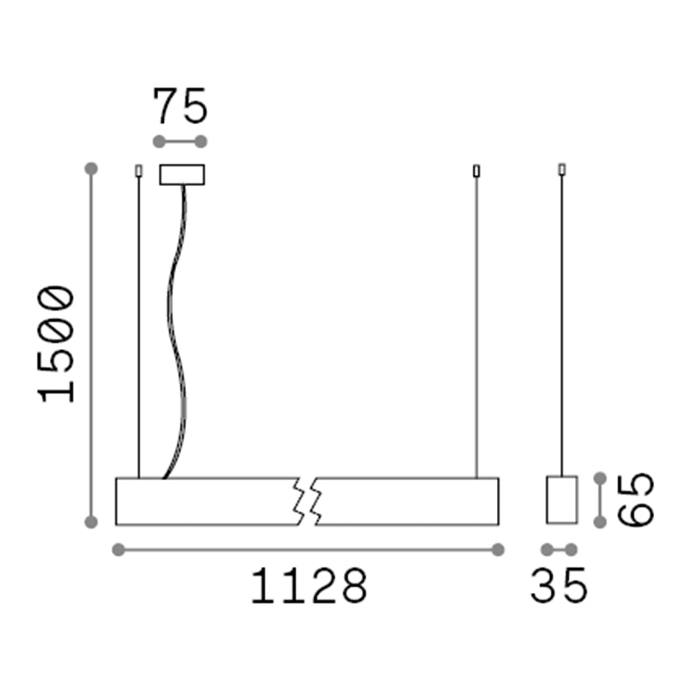 Lampada Lineare Office Alluminio Bianco Led 30W 3000K Luce Calda