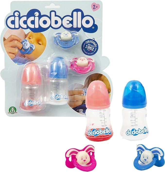 Cicciobello - Set Accessori, con 2 Ciucci e Due Biberon per la Bambina che Vuole Prendersi Cura della sua Bambola, per B