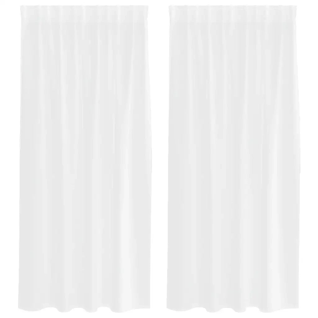 vidaXL Tende con tende 2 pcs Bianco Poliestere