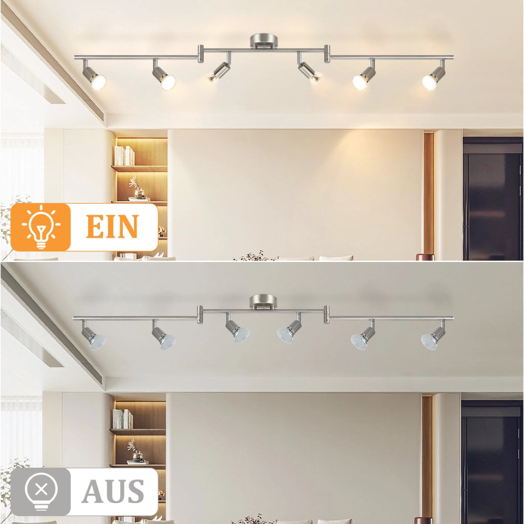 ZMH Faretto da soffitto a 6 luci - Plafoniera moderna GU10 faretto da soffitto soggiorno