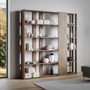 Composizione Libreria D Kato 6R 2 fianchi 4 fasce lunghe - Noce