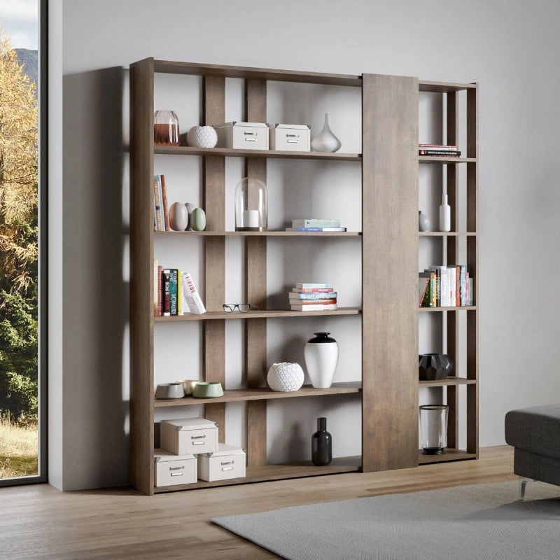 Composizione Libreria D Kato 6R 2 fianchi 4 fasce lunghe - Noce
