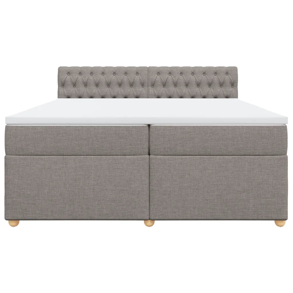 Giroletto a Molle con Materasso Tortora 200x200 cm in Tessuto