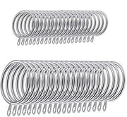 Ophangringhe metalliche per tende - 45 mm - 40 pezzi - Argento - Sostenibilità - Facile da utilizzare
