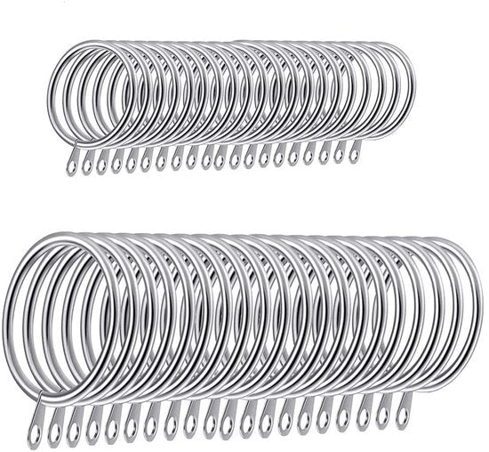 Ophangringhe metalliche per tende - 45 mm - 40 pezzi - Argento - Sostenibilità - Facile da utilizzare