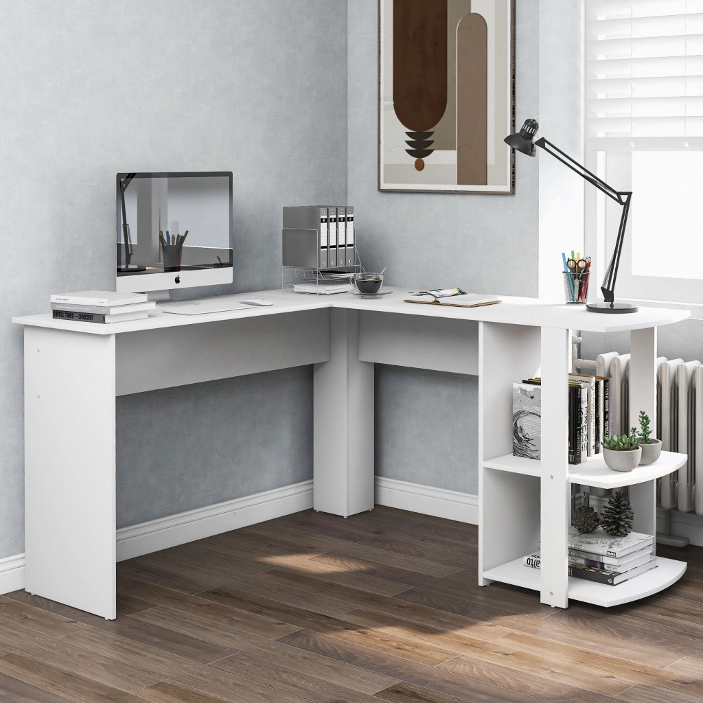 SCRIVANIA ANGOLARE L 140x140xH75 cm Bianco in truciolare