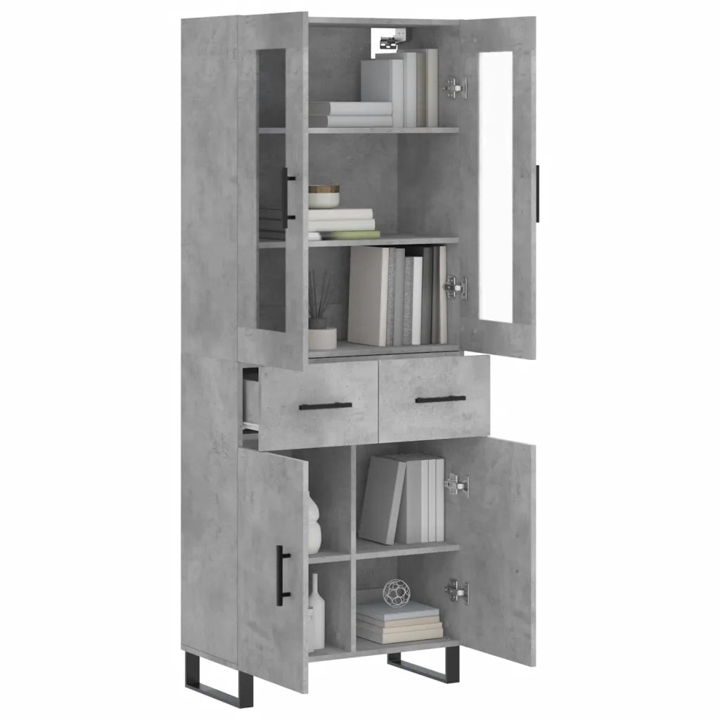 Credenza Grigio Cemento 69,5x34x180 cm in Legno Multistratocod mxl 102109