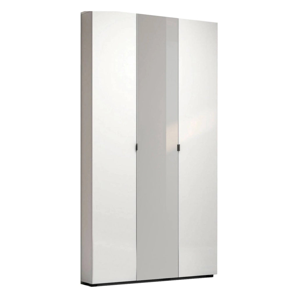 Armadio multiuso grande Enza, Mobile multifunzionale, Mobiletto scarpiera, Guardaroba porta scarpe, Made in Italy, 11x19h200 cm, Bianco lucido