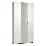 Armadio multiuso grande Enza, Mobile multifunzionale, Mobiletto scarpiera, Guardaroba porta scarpe, Made in Italy, 11x19h200 cm, Bianco lucido