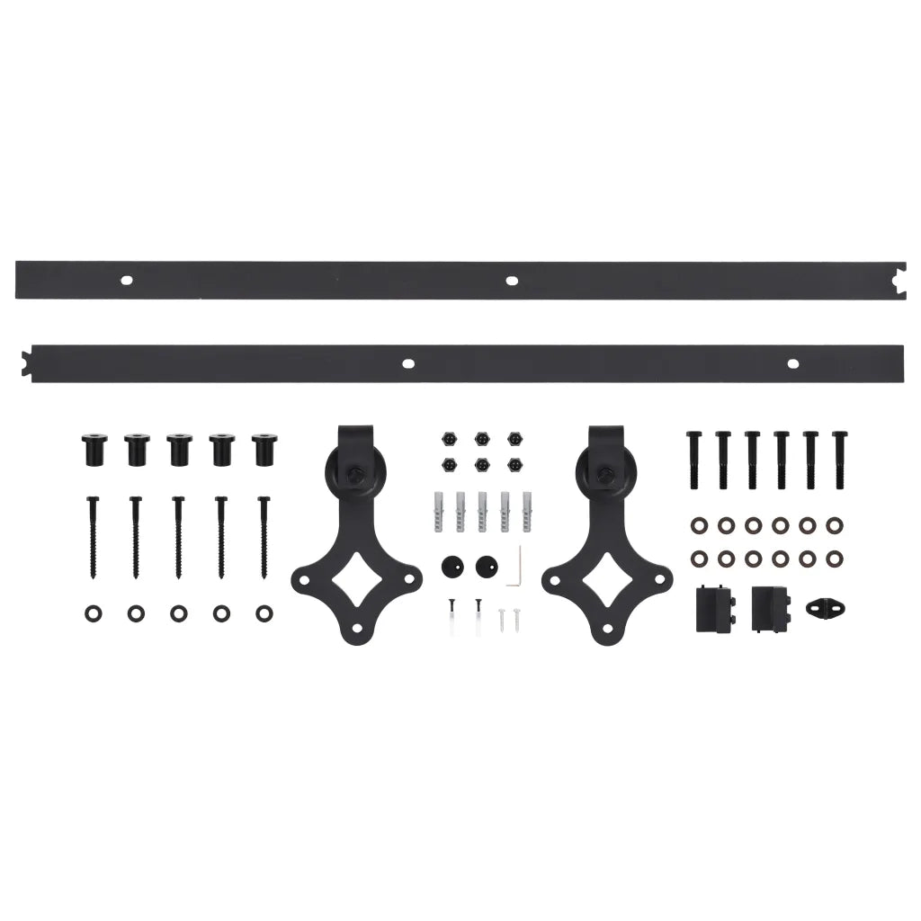 Kit di Binari per Porte Scorrevoli SKIEN 200 cm Acciaio Nero 145261
