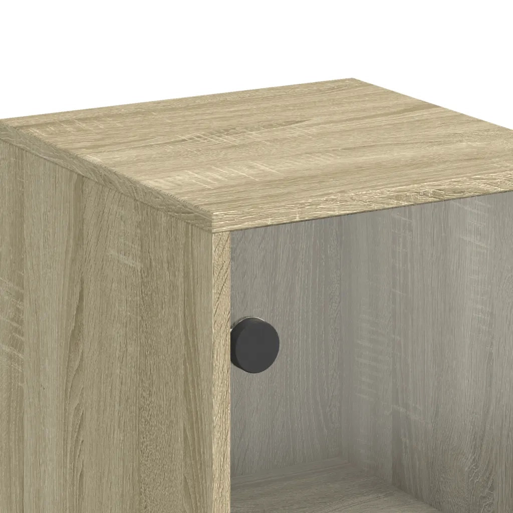 Credenza con Ante in Vetro Rovere Sonoma 35x37x120 cm 836562