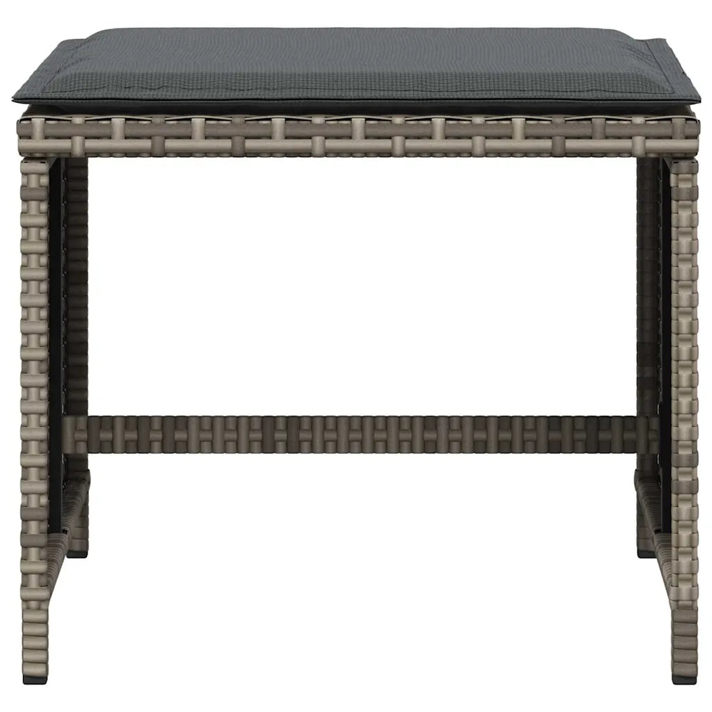 Sgabelli Giardino con Cuscini 4 pz Grigi 41x41x36cm Polyrattan CFW8717297