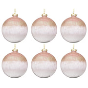 Palline di Natale in Vetro con Sfumatura Rosa e Bianco Elegance Diametro: 80 mm