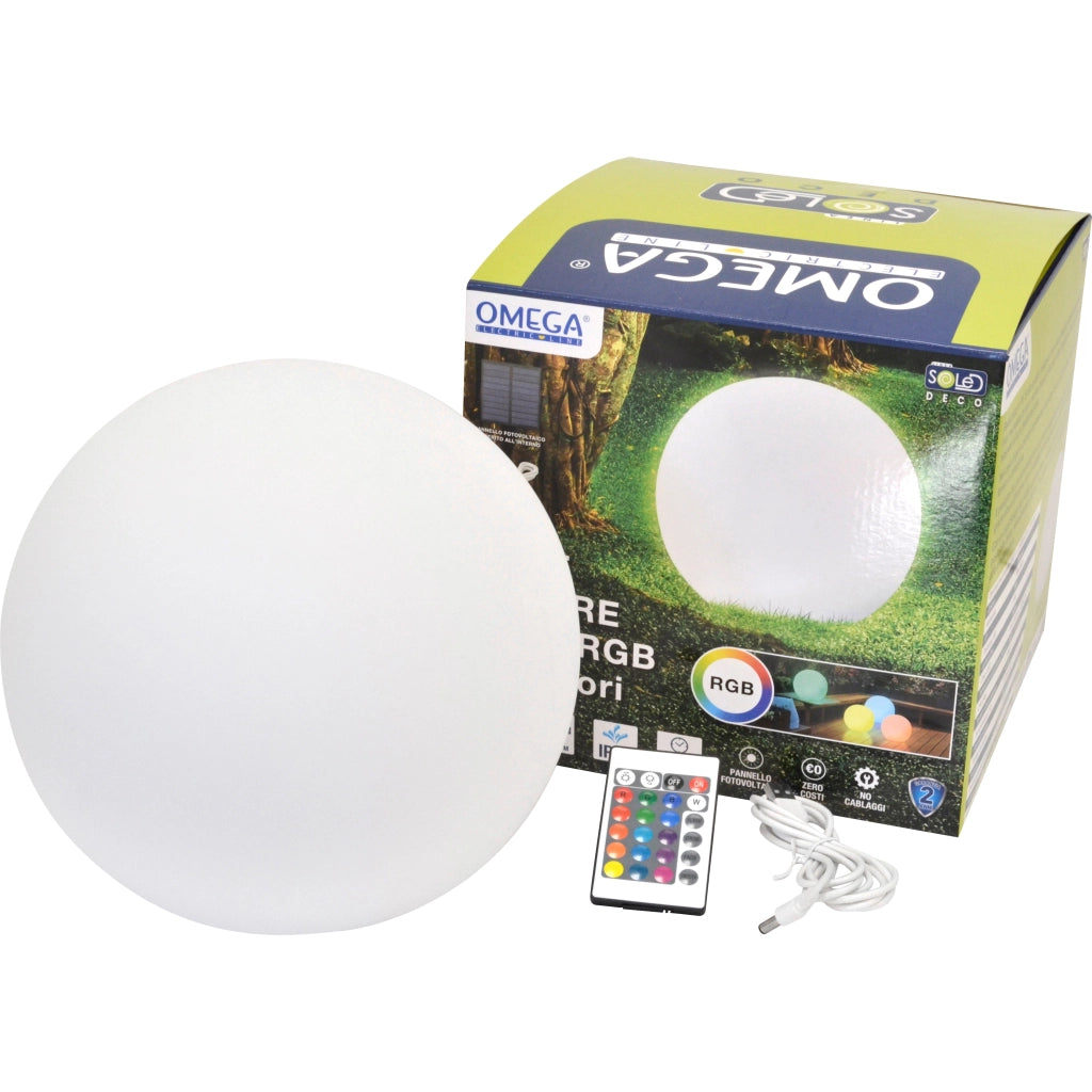 LUCE SOLARE GIARDINO SFERA RGB 16 COLORI