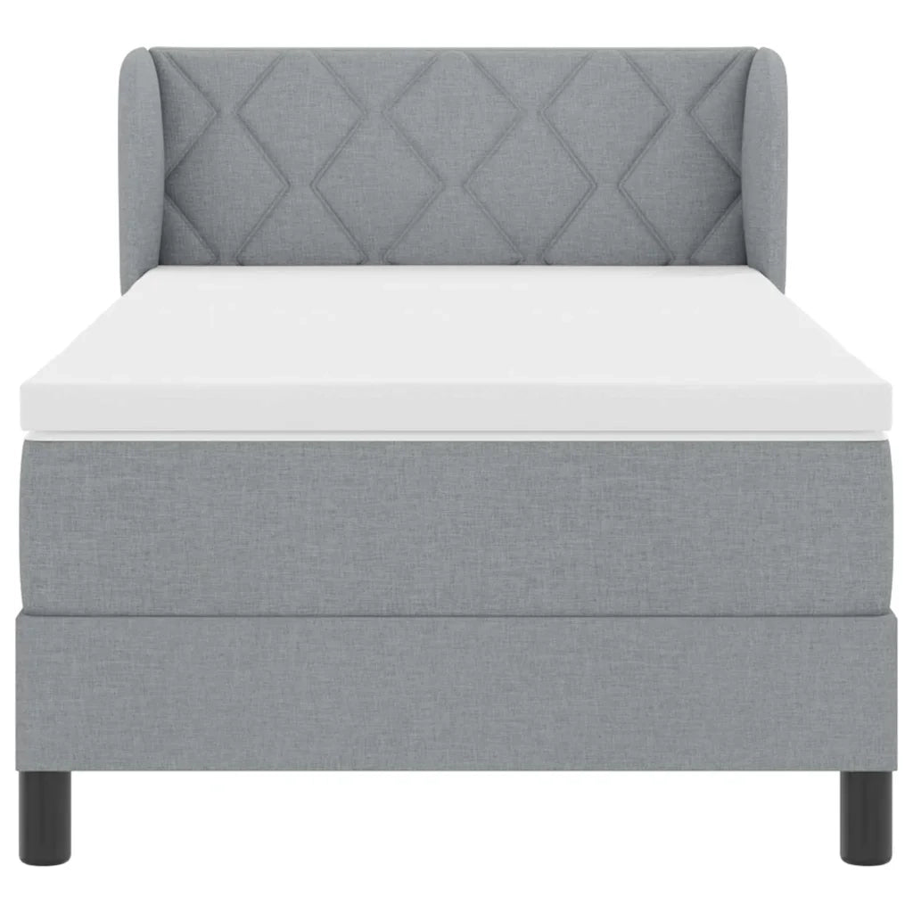 Letto a molle con materasso Grigio chiaro 100 x 200 cm Tessuto 3340073