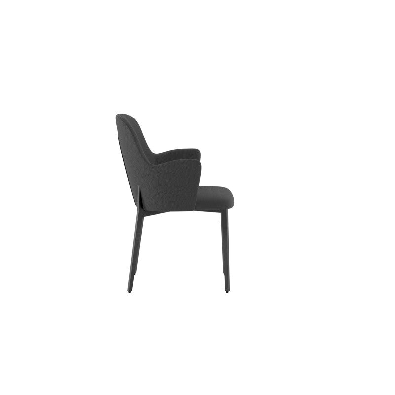 Sedia rivestita in tessuto easy-clean Gambe in metallo verniciato Nero Sophia 53.5cm X 62.5cm H 80cm Stones