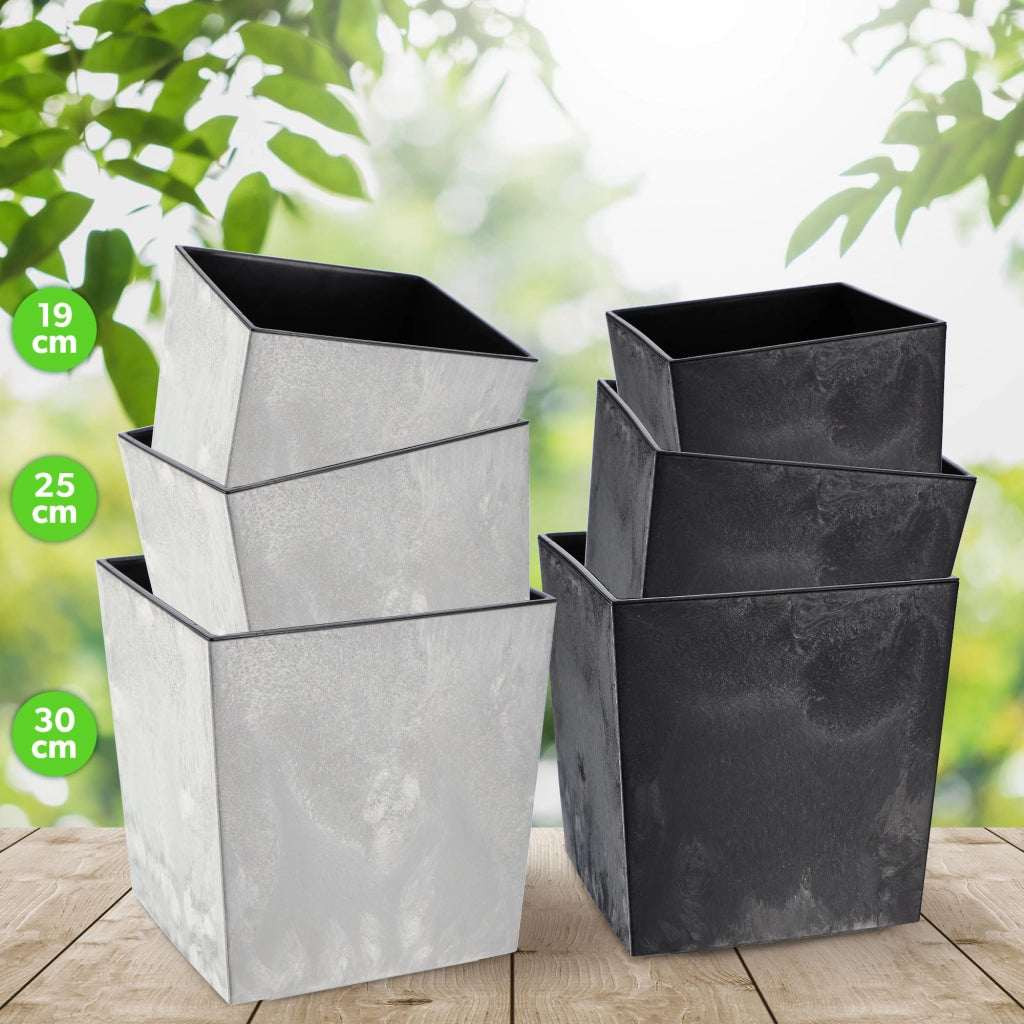 Vaso da fiori KADAX da 25 cm, copertura in plastica nera con inserto.