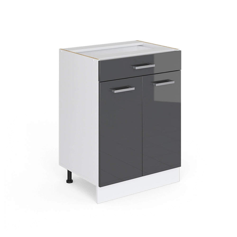 Vicco Frontale cucina Antracite lucido 59.6 x 70.8 cm frontale del mobile per mobile base con cassetti