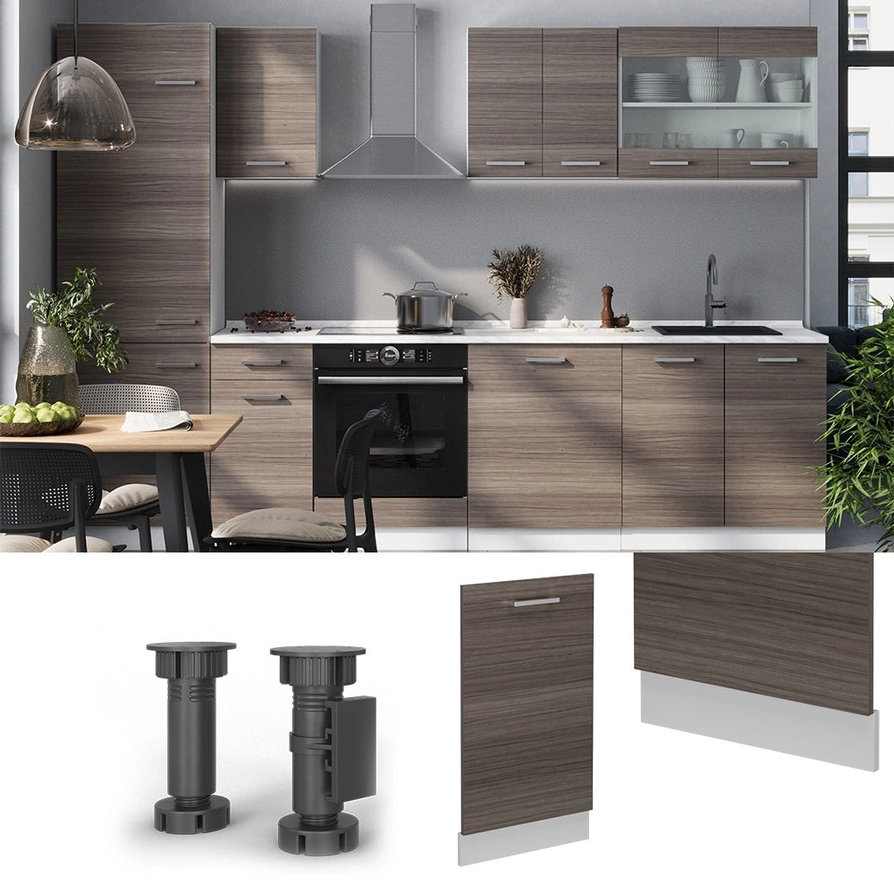 Pannello frontale della lavastoviglie R-Line Grigio nobile/Bianco 45 cm senza piano di lavoro Vicco