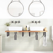 vidaXL Piano da Bagno Non Trattato 120x40x4cm Legno Massello di Acacia