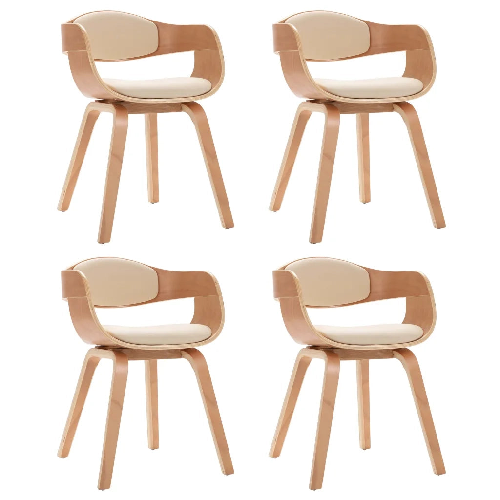 Sedie da Pranzo 4 pz in Legno Piegato e Similpelle cod mxl 7128