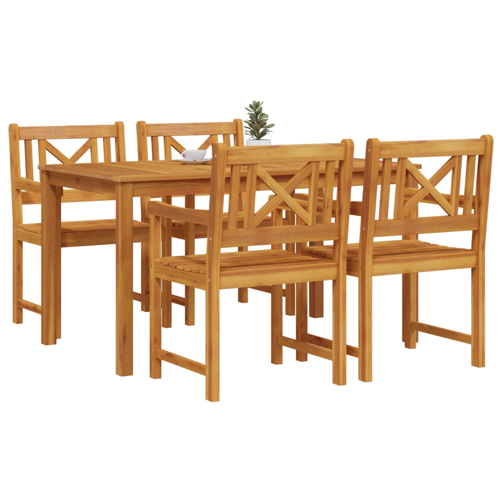 Set da Pranzo da Giardino 5 Pezzi Legno Massello di Acacia