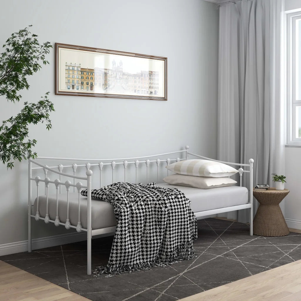 Telaio Divano Letto-Struttura Sofa Letto Bianco in Metallo 90x200 cm 492741