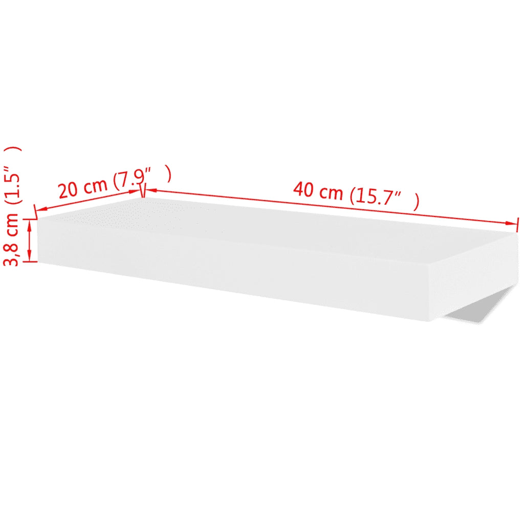 2 pz Mensole a Muro | Scaffale Parete | Ripiano a parete Bianche in MDF per Libri/DVD