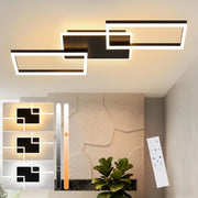ZMH Lampada da soffitto plafoniera LED moderna 80 cm nera dimmerabile 63W telecomando per soggiorno camera letto