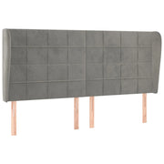 Testiera | Testata ad Orecchio Grigio Chiaro 163x23x118/128 cm in Velluto