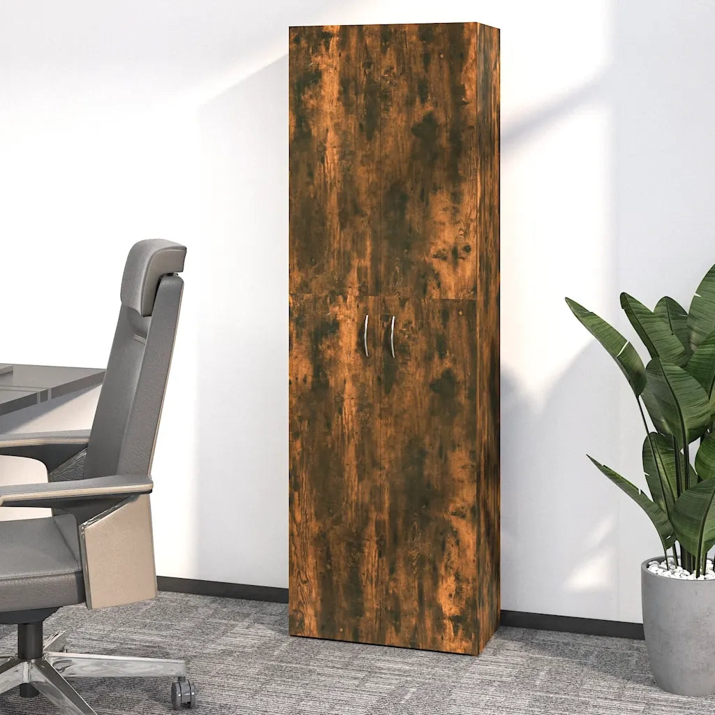 Armadio per Ufficio Rovere Fumo 60x32x190 cm Legno Multistrato CFW3778945