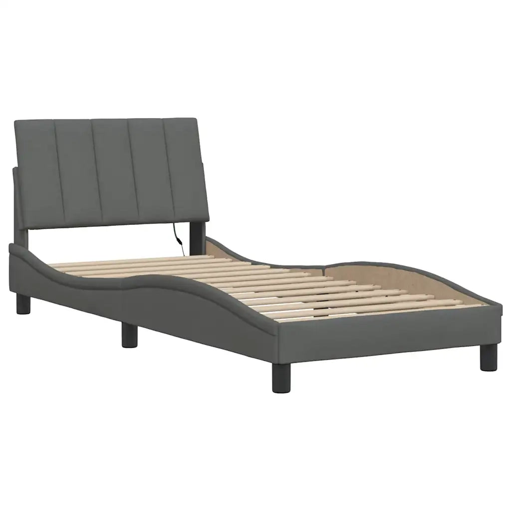 Giroletto senza Materasso Hanko Grigio Scuro 90x200 cm Tessuto