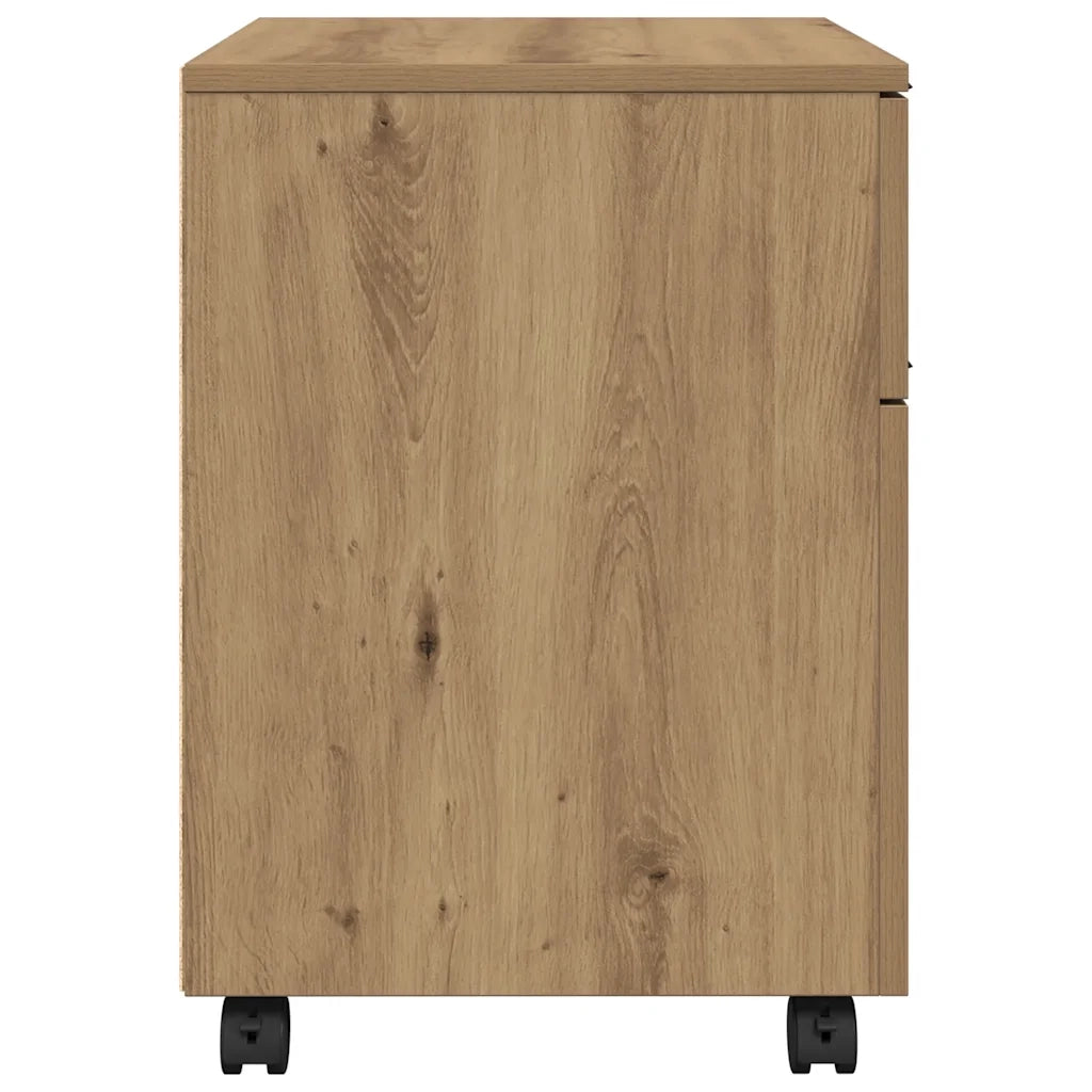 vidaXL Schedario con Ruote Rovere 45x38x54 cm Legno Multistrato