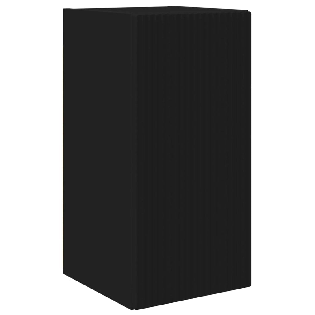 Set di Mobiletto da TV a Parete 4 pcs Nero Legno multistrato