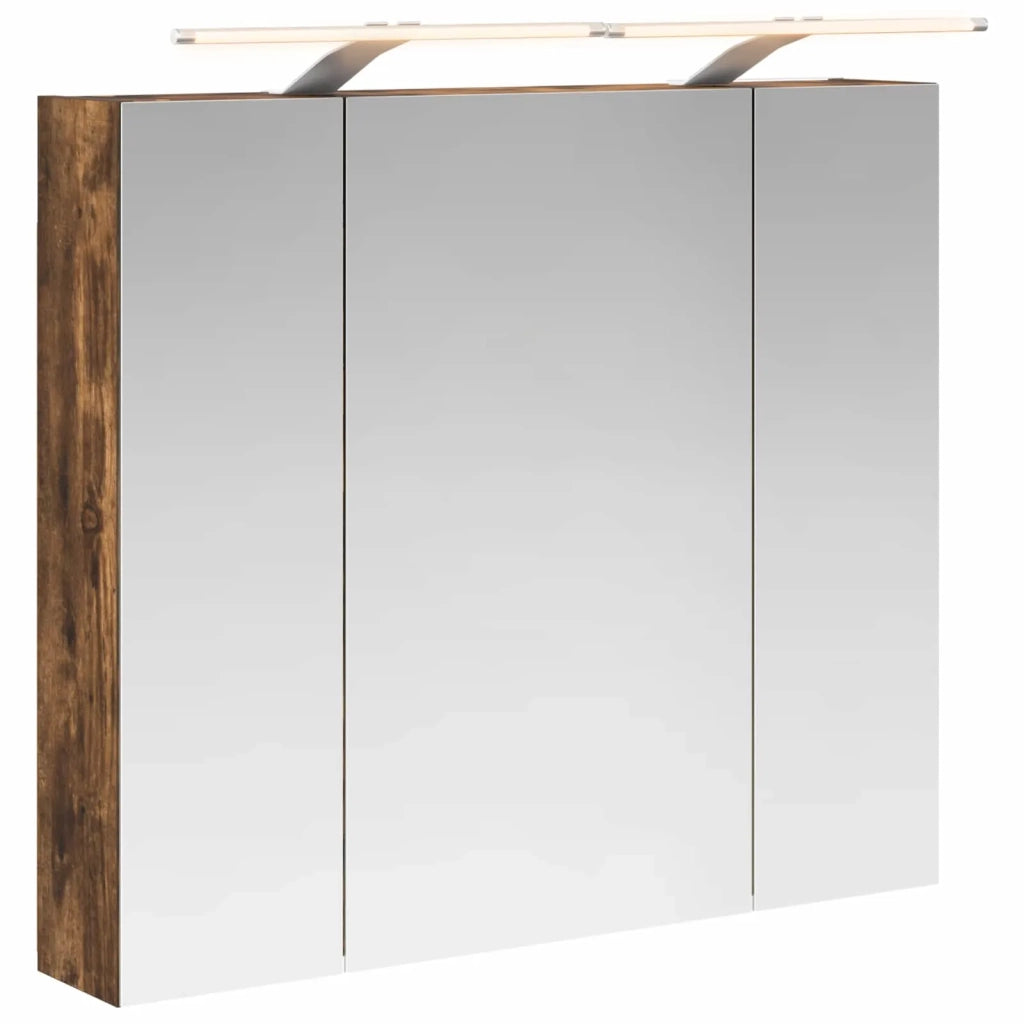 Mobiletto per specchio da bagno Rovere fumé 80 x 14.5 x 70 cm