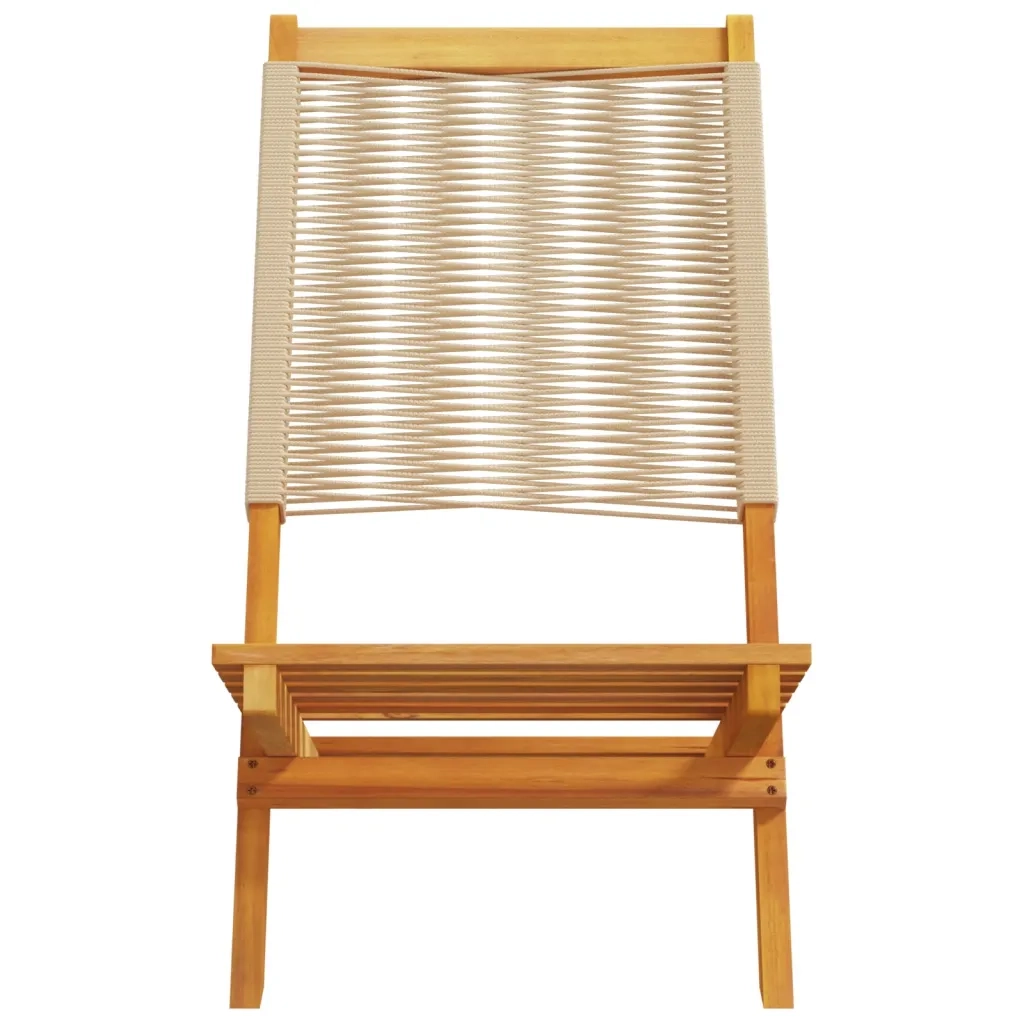 Sedie Giardino 2 pz Beige Legno Massello Acacia e Polipropilene 367689