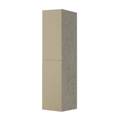 Colonna per lavanderia H 180 cm effetto pietra e ante in tortora Wanda