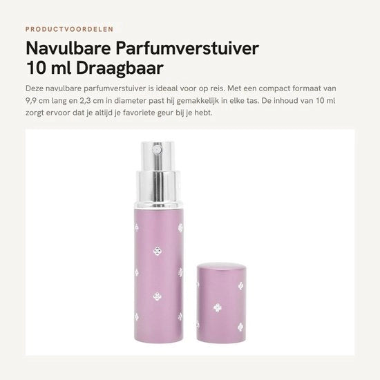 Spruzzatore di profumo portatile 10 ml - Flacone di profumo compattibile da viaggio - Spruzzatore di profumo da 9,9 cm - Capacità 6 ml - Navicella senza problemi
