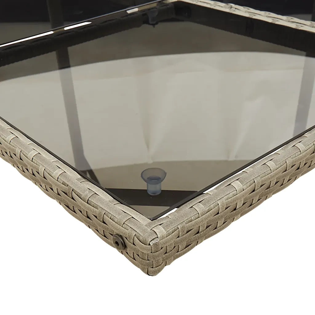 Set da Pranzo da Giardino 15 pz con Cuscini Grigio Polyrattan 3210872