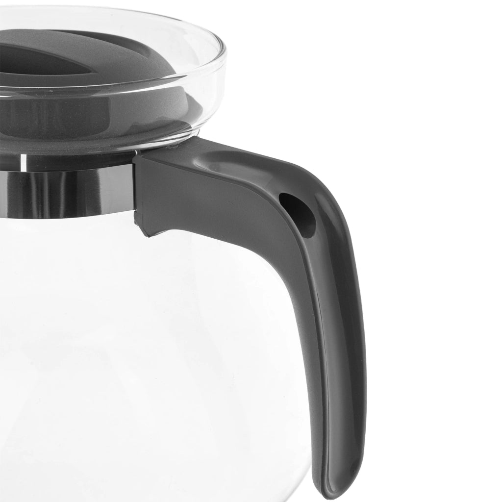 KADAX Brocca in vetro per tè e caffè da 1,7 l, resistente al calore, con coperchio, colore grigio.