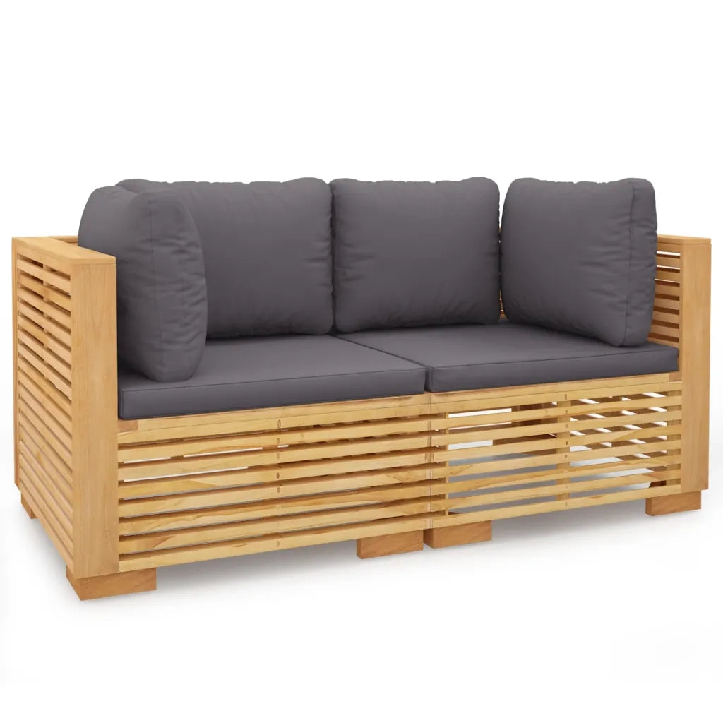 Divani Angolari da Giardino con Cuscini 2pz Legno Massello Teakcod mxl 97567