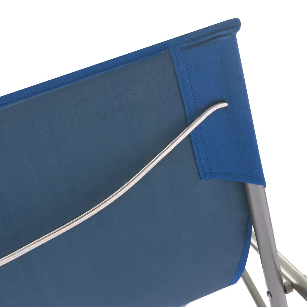 Sedie da Spiaggia Pieghevoli 2 pz | Sedie da Esterno Acciaio e Tessuto Oxford Blu
