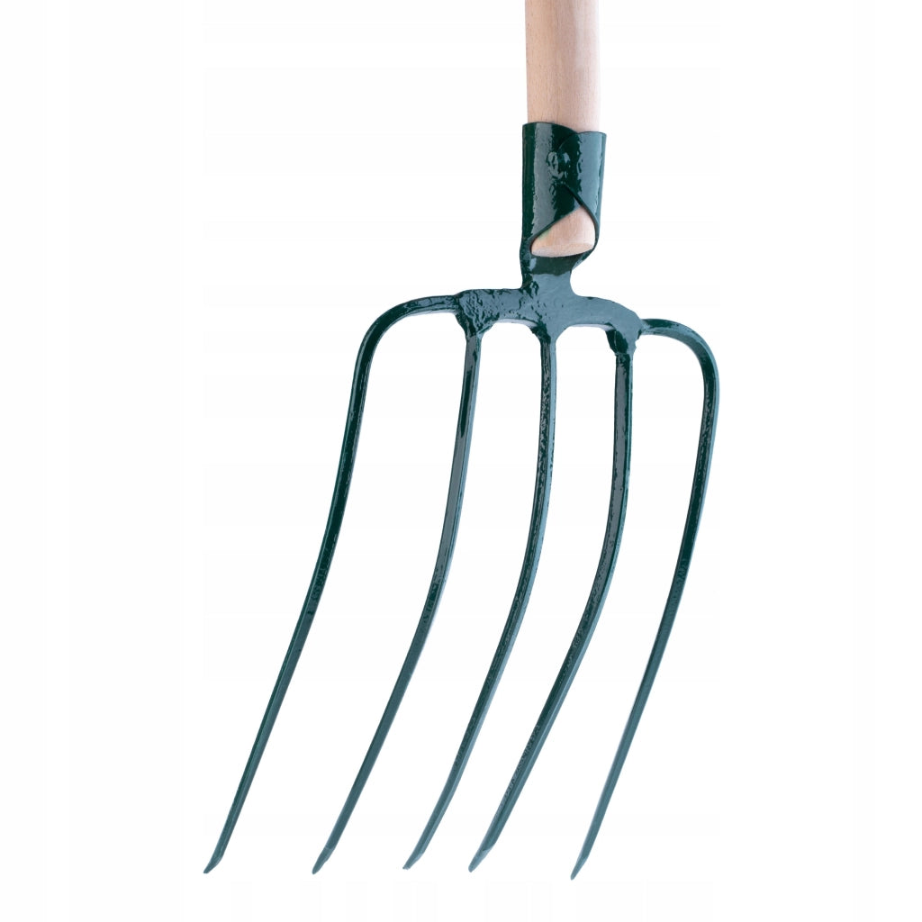 Forca KADAX per letame, fieno, paglia, giardino, 5 denti, in metallo, 132 cm